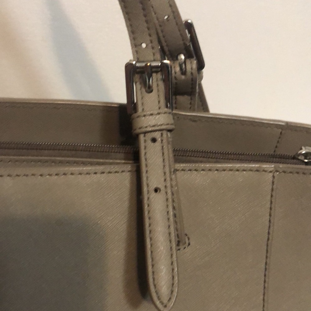 Tory Burch Taupe Leather Tote Bag - Picture 4 of 10